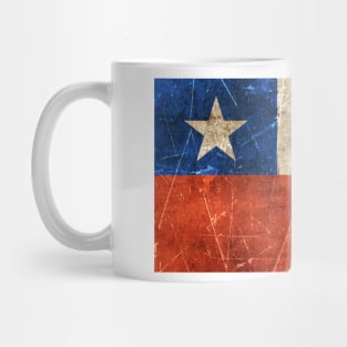 Vintage Aged and Scratched Chilean Flag Mug